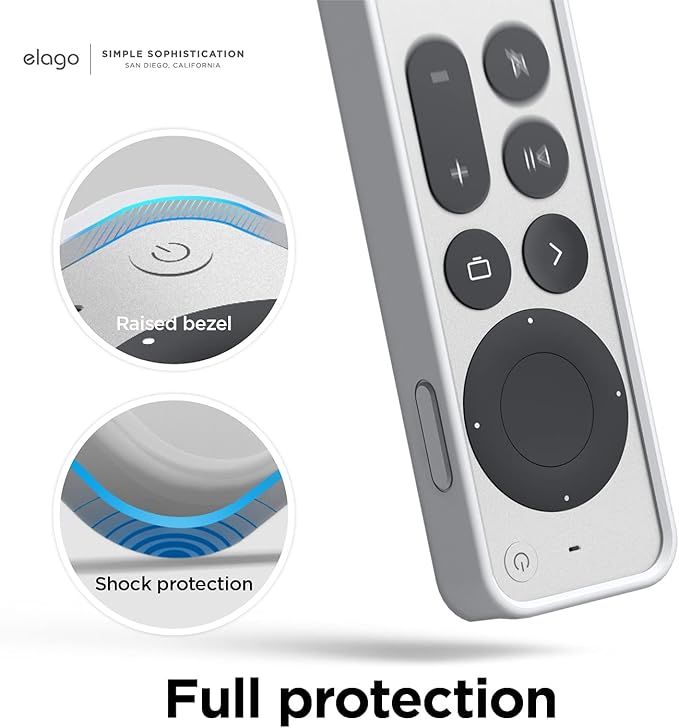 elago R4 Retro Case Compatible with 2022 Apple TV 4K Siri Remote 3rd Generation, Compatible with 2021 Apple TV Siri Remote 2nd Gen - Classic Controller Design [Non-Functional], Protective (Light Grey)