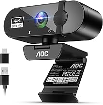 AOC 4K Webcam for PC, Streaming Computer Camera with Noise-Canceling Mic - Image 1