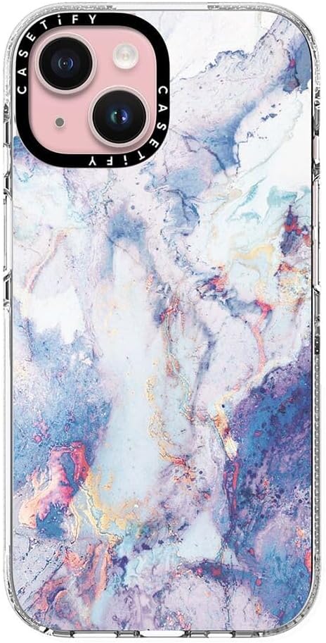 CASETiFY Clear iPhone 15 Case [Not Yellowing / 6.6 ft. 3X Military Grade Drop Protection/Compatible with Magsafe] - marble051 - Clear