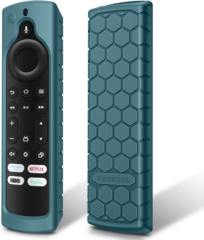 Fintie Silicone Case for Fire TV Stick 4K Max (2nd Gen)/Toshiba/Insignia/Pioneer/2-Series/4-Series/Omni Fire TV Remote - Anti Slip Shockproof Cover for Alexa Voice Remote Enhanced, Dark Cyan