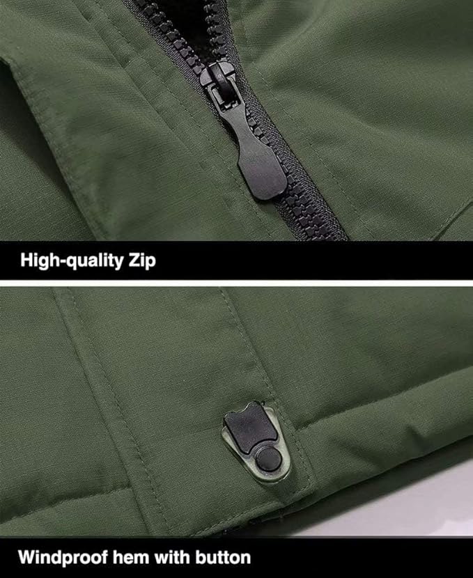 MAGCOMSEN Men's Winter Coats Water Resistant Ski Snow Jacket Warm Fleece Jacket Parka Raincoats With Hood Multi-Pockets