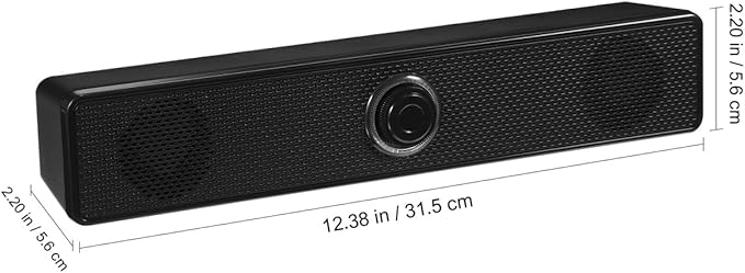 HOMSFOU Wired Sound Bar 2.0 Speaker System with Subwoofer for Tv Pc Mobile Devices Small Surround Sound System Clear Stereo Audio