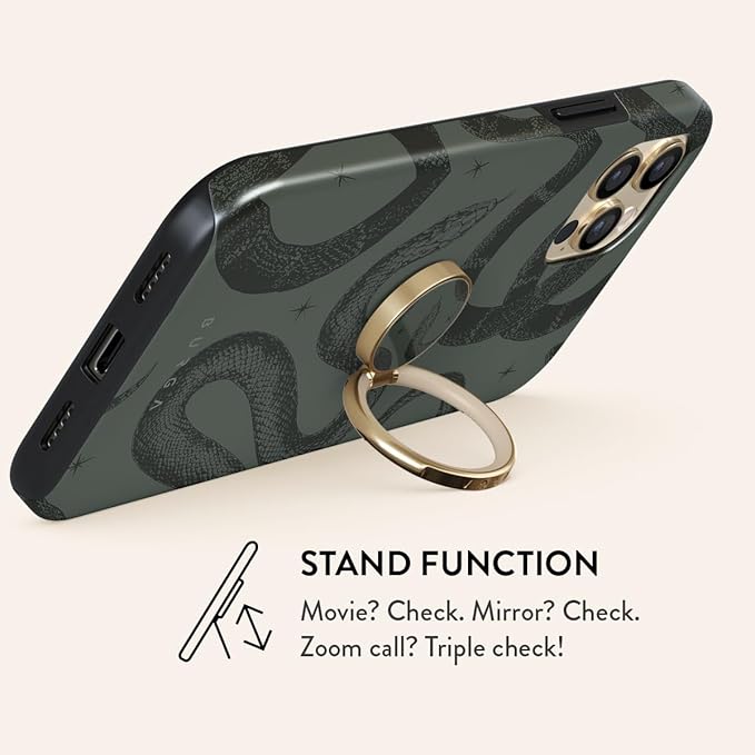 BURGA Cell Phone Ring, Holder Grip and Stand - Finger Phone Grip for Back of Smartphone Case, Kickstand 360 Rotation, Universal Ring for iPhone Samsung Galaxy Huawei Google Pixel, Stylish Accessories