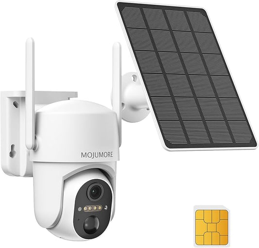 4G LTE Cellular Security Cameras Wireless Outdoor, No WiFi Security Camera, Outdoor Camera Wireless Solar Powered, Smart Human Detection, with SIM Card, Color Night Vision, Only Use in USA