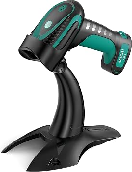 Barcode Scanner 2D Wireless with Stand: Industrial Drop-Resistant