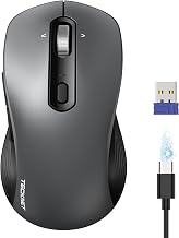 TECKNET Rechargeable Wireless Bluetooth Mouse with 4-Way Wheel, 3-Device - Image 1
