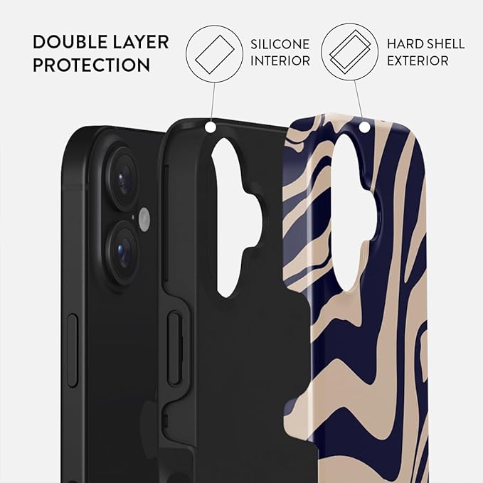 BURGA Phone Case for iPhone 16 - Cute, Trendy, Aesthetic, Pattern Phone Cover, Hard Shell Protection - fits Apple iPhone 16 Case for Women and Men