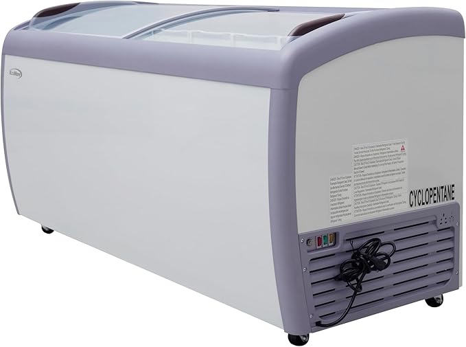 KoolMore MCF-16C Commercial Ice Cream Freezer Display Case, 16 Cu. Ft, White