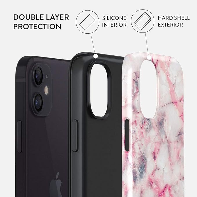 BURGA Phone Case for iPhone 12 - Cute, Trendy, Aesthetic, Pattern Phone Cover, Hard Shell Protection - fits Apple iPhone 12 Case for Women and Men
