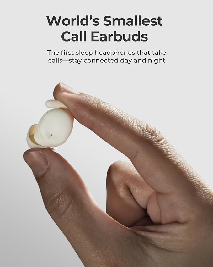 Lytmi CozySnug C1 Sleep Earbuds, Bluetooth 5.3 Noise-Blocking Sleep Headphones, App Control, Comfortable Fit, 3 Sizes of Ear Tips, 21H Playtime, Compact Design for Side Sleepers