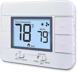 Aowel Non Programmable Thermostat for Home 1 Heat/ 1 Cool Single-Stage System, Temperature Control with Humidity Display (LCD White Backlit Screen)