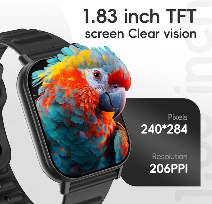 Smart Watch Sports Pedometer, Fitness Tracker Bluetooth Call Heart Rate Blood Oxygen Sleep Monitor,100 Sports Modes Waterproof for iOS Android Men's Women's Smart Watch (Black)