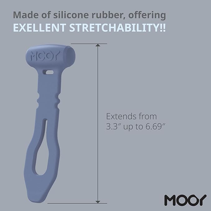 MOOY CLINGMAN Cable Organizer, Cable Management Cable Ties, Reusable, Silicone Rubber, Set of 3, Colorful, Super Stretchable, Never Get Lost, (Dusk Blue)