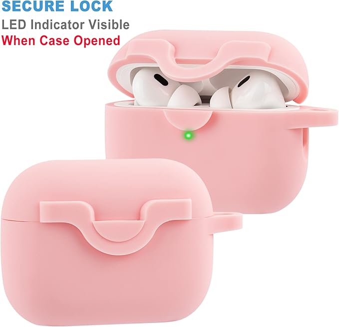 Case for Airpods Pro 2 Case with Cute Bling Keychain, Silicone Protective Case Cover for Airpods Pro 2nd Generation Case Earbuds Cases Women Girls (2022) Pink