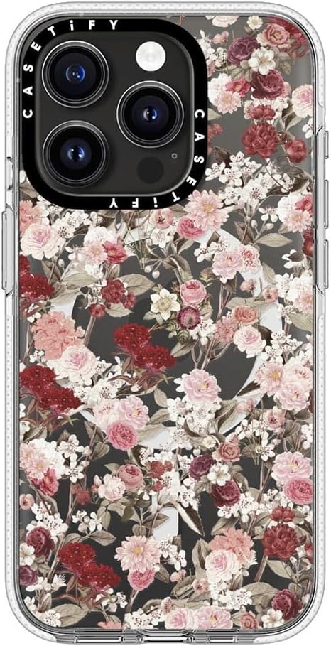 CASETiFY Clear iPhone 15 Pro Case [Not Yellowing / 6.6 ft. 3X Military Grade Drop Protection/Compatible with Magsafe] - Vintage Flower Monday - Clear