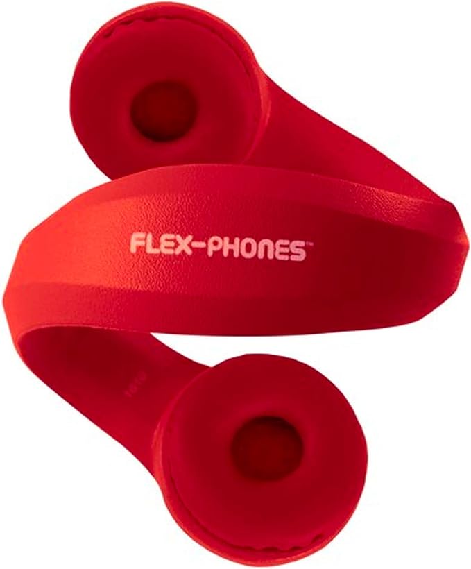 HamiltonBuhl Flex‑Phones Kids Foam Headphones 10‑Pack – Durable EVA Foam, Volume‑Limited 85 dB, Chew‑Resistant Dura‑Cord, Safe BPA‑Free Design for Classroom Use – Red