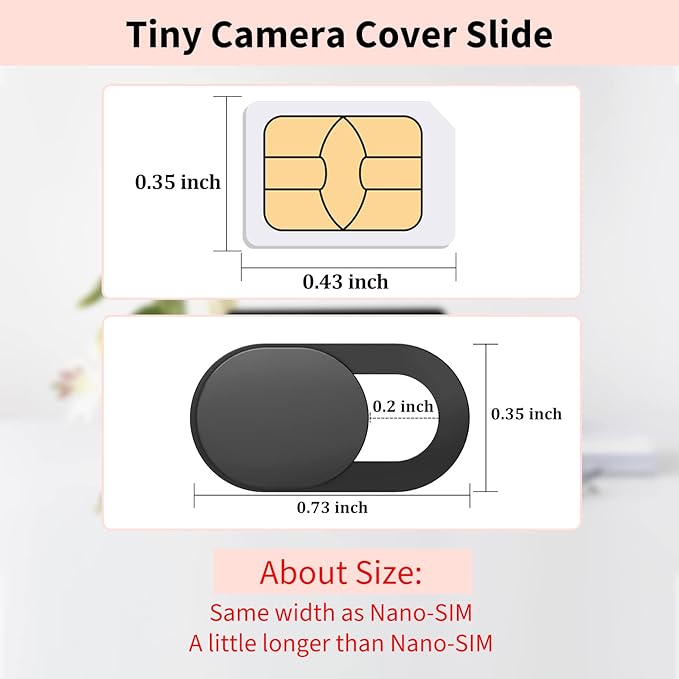 Webcam Cover (3 Pack), 0.03 inch Ultra Thin Laptop Camera Cover Slide for iPhone iPad MacBook Pro Computer iMac Cell Phone PC Accessories Camera Blocker Slider, Great for Privacy - Black