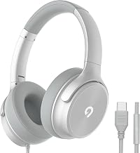ADOOPE USB C Wired Over-Ear Headphones with Mic, Hi-Fi Stereo Sound, Noise-Isolating Ear Cups, Comfortable Fit for iPhone15/16, Samsung Galaxy S24/S23, Type-C Phones & Tablets (Silver) - Image 1
