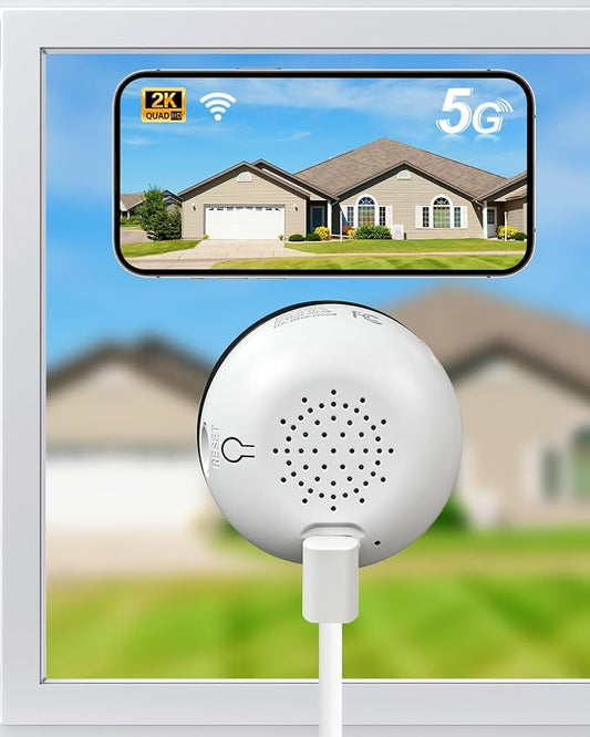 Noorio 2K 4MP Window Camera, 2.4GHz & 5GHz WiFi Indoor Cameras for Home Security with AI Person & Motion Detection, Blacklight Full Color Night Vision, 2-Way Audio, 24/7 Recording, Alexa, Easy Install