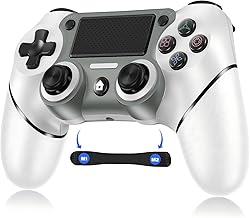 Wireless Controller Compatible with PS4/Pro/Slim, Black ps4 controller with Dual Vibration, 1000mAh Battery, 6-Axis Motion Sensor, Built-in Speaker & 3.5mm Headphone Jack, Charging Cable (White) - Image 1