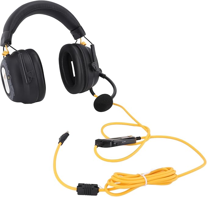 Yoidesu PC Gaming Headset, USB Wired Headset with 7.1 Surround Sound, with Noise Reduction Mic USB Gaming Headphones for Work or Travel (Black)