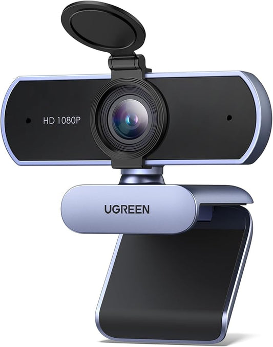 Full HD 1080P Webcam with Noise Canceling Microphone for Video Calls and Streaming Grey