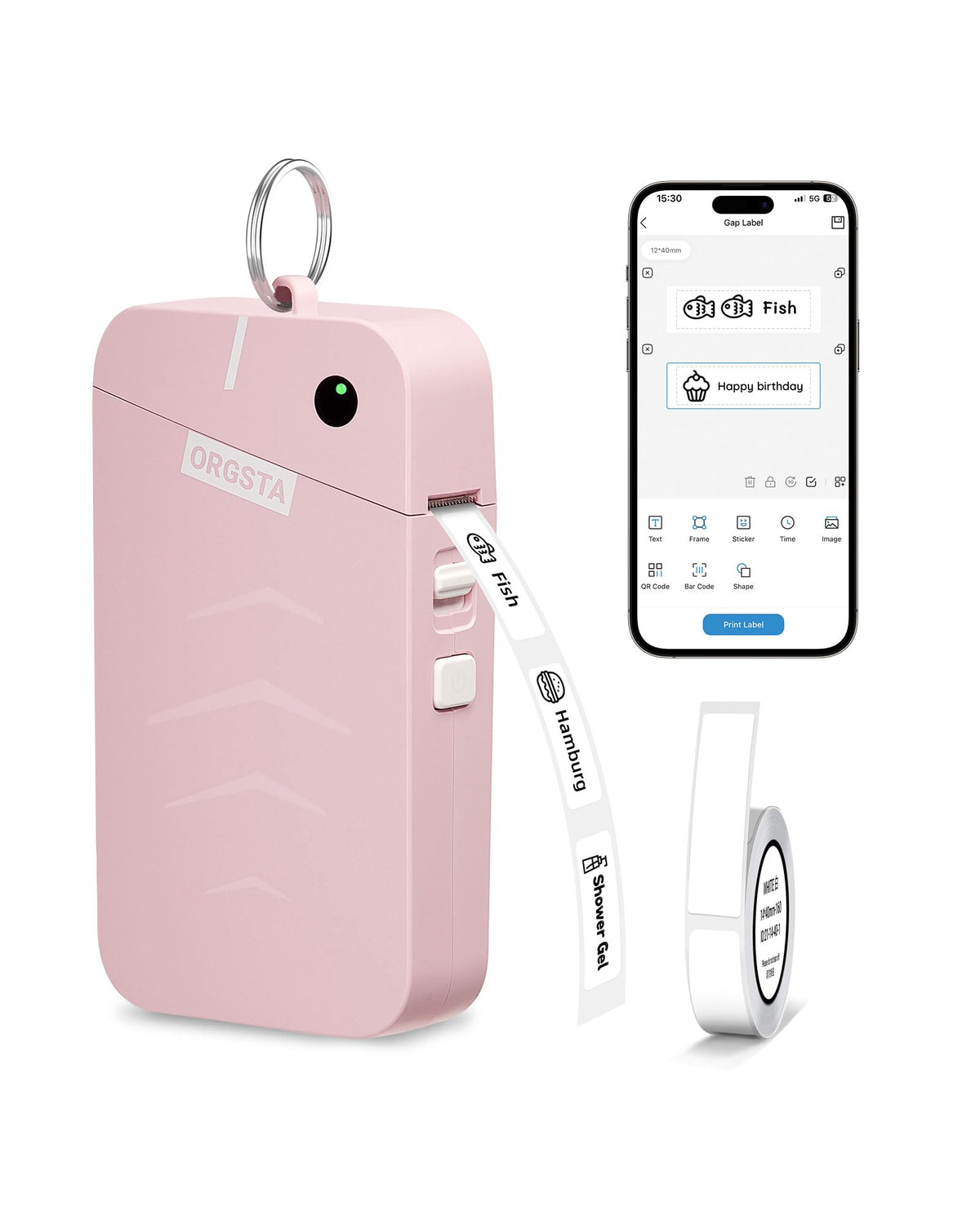 ORGSTA Label Maker, S001 Portable Bluetooth Label Maker Machine with Tape