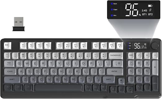 FREEWOLF M96 Wireless Gaming Keyboard Creamy Membrane 94Key ANSI-Moonlight