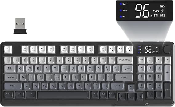 FREEWOLF M96 Wireless Gaming Keyboard Creamy Membrane 94Key ANSI-Moonlight