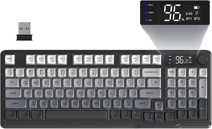 FREEWOLF M96 Wireless Gaming Keyboard Creamy Membrane 94Key ANSI-Moonlight