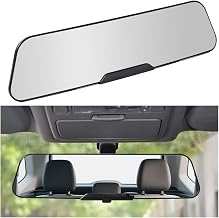 Car Rearview Mirror, 12 Inch Wide Angle Panoramic Convex Vehicle Clip-On Rear View Mirror, Automotive Interior Reduce Blind Spot Accessories, Universal for SUV Truck Sedan - Image 1