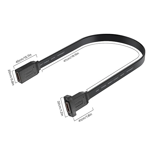 GINTOOYUN HDMI Extension Cable 4K 60Hz HDMI Extender Cord High Speed 90-Degree Angle HDMI Female to Female Extension Wire 2 PCS (F/F)