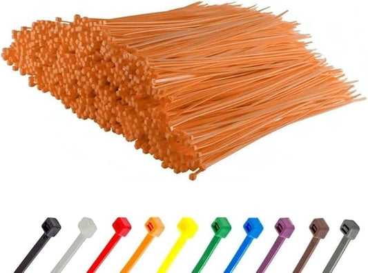 GTSE 12 Inch Orange Zip Ties, 1,000 Bulk Pack, 50lb Strength, UV Resistant Long Nylon Cable Ties, Self-Locking 12" Tie Wraps