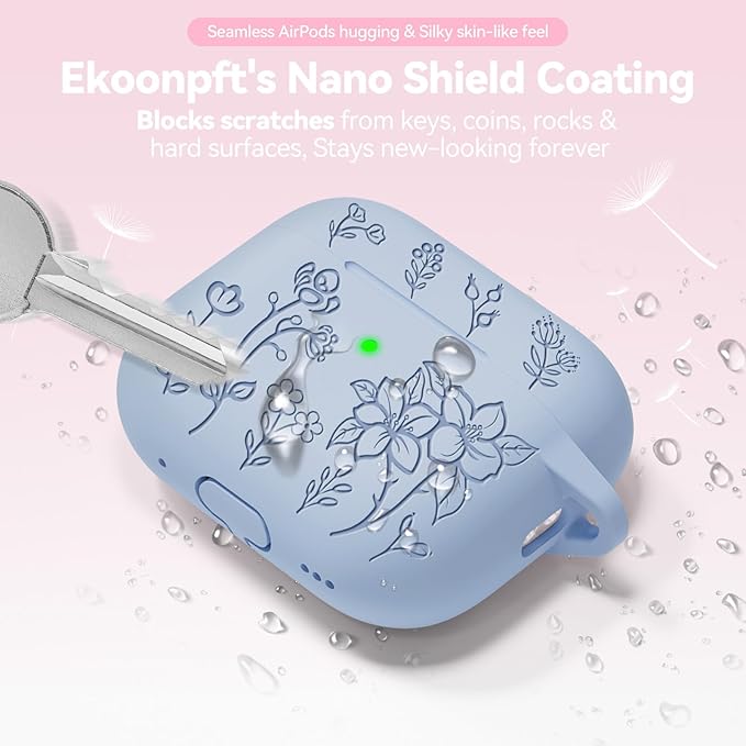 for AirPods Pro 3 Case, Soft Silicone Airpod Pro Case Cover with Keychain & Cleaning Kit Compatible with AirPods Pro 3rd Generation 2025 for Women Girly, Anti-Scratch