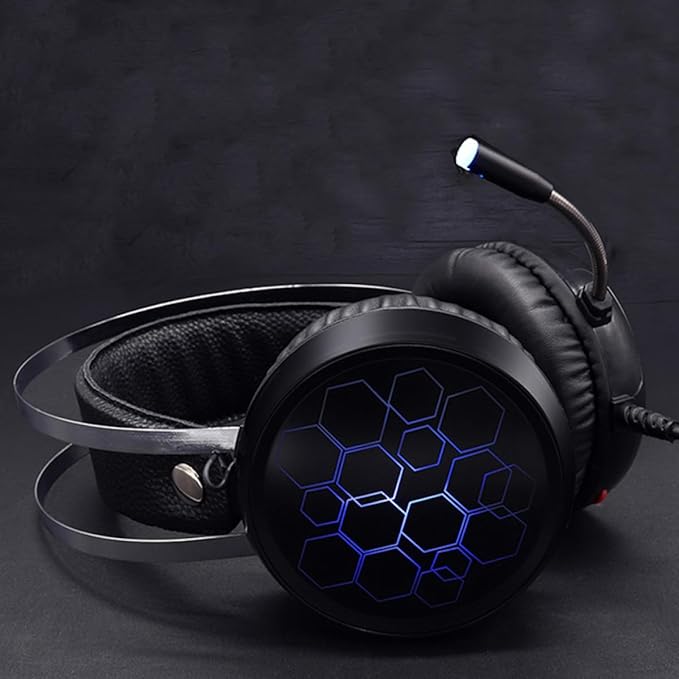 Gaming Headset Wired USB 7.1 Surround Sound Over-Ear Headphones with Mic RGB Lighting for PC Online Gaming and Esports