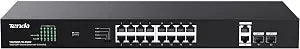 Tenda 20 Port Gigabit PoE Switch | Rackmount PoE Ethernet Switch | 16*PoE+ Port & 2*Gigabit Uplink & 2*SFP Slot | Up to 250W | Smart Power Management | One-Key VLAN / Priority / Extend Mode (TEG1120P)