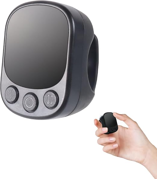 Fingertip Wireless Bluetooth Ring Remote - Air Mouse for TikTok Functional Scrolling Camera Shutter Page Turner Touch Control iOS/Android Phone & Tablet Control 10m Range Ergonomic (Black)