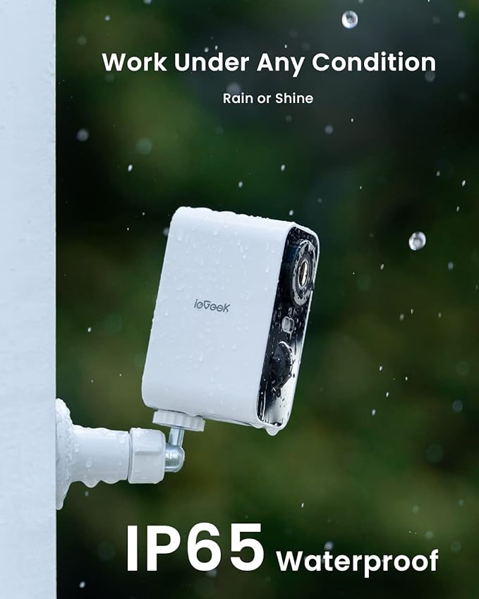 ieGeek Security Cameras Wireless Outdoor - 5MP Smart WiFi Camera System for Home Surveillance with Motion Light, Battery Powered Cam with Color Night Vision, 2-Way Audio, Siren Alarm, Works with Alexa
