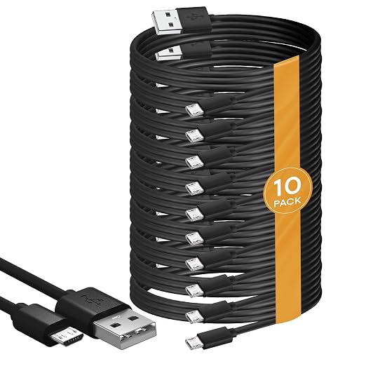 BRENDAZ 1ft. Micro USB Cable - 10-Pack- Micro USB to USB Charging & Data Transfer Android USB Cord, Compatible with Kindle Fire HD Tablet, Xbox One S X, Galaxy S6, S7 Edge J7, Note 5 4 (1-Feet)