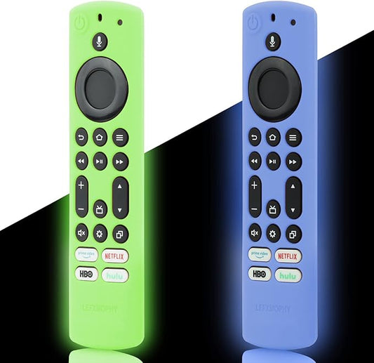 LEFXMOPHY 2-Pack Covers Replacement for Toshiba and Insignia NSRCFNA21 CT-RC1US-21 CT95018 CTRC1US21 Remote Case, Soft Green and Blue Silicone Cover Sleeve Accessories Glow in Dark
