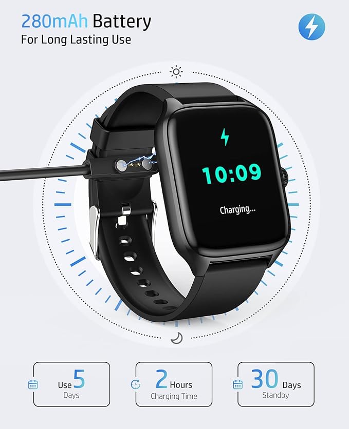 Smart Watch for Men Women, 1.96" GPS Watcher with 120+ Sports Modes, Blood Pressure/Heart Rate/Blood Oxygen/Sleep Monitor, IP67 Waterproof Smartwatch for Android iOS