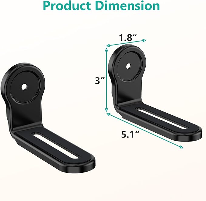 WALI Center Channel Speaker Wall Mount, Universal Soundbar Wall Mount Bracket Hold up to 33 lbs, Arms Extend from 5.1 inch (SLK203), Black