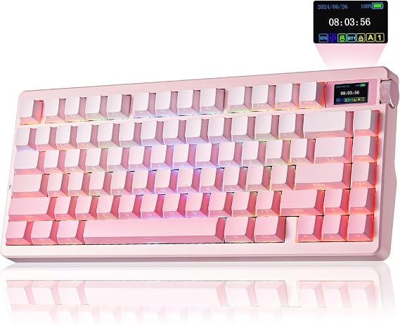 LeobogxAula Nova75 Wireless Mechanical Pink Keyboard,Gaming Keyboard