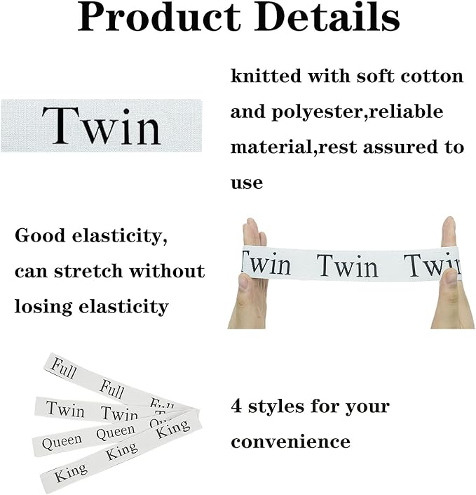 6 Pieces Bed Sheet Organizer Bands, Sheet Organizers and Storage Label Bands, Sheets Organizer for Closet, Sheet Label for Bedding, Sheet Keepers Linen Labels Bedding Bands (White, 6Pcs Twin)