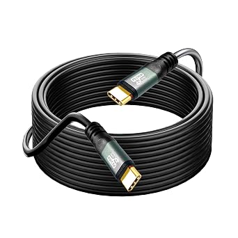 USB C to C Cable 60FT, 4K60HZ GEN2x2(Data usb3.1) 240W,USB Type C Video Output from USB3.2/ USB4.0& Sync for Xreal MacBook Pro iPad Pro iPhone 15-16-17 Pro Galaxy S22-24 Portable Monitor