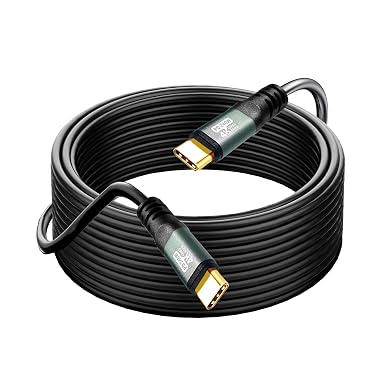 USB C to C Cable 60FT, 4K60HZ GEN2x2(Data usb3.1) 240W,USB Type C Video Output from USB3.2/ USB4.0& Sync for Xreal MacBook Pro iPad Pro iPhone 15-16-17 Pro Galaxy S22-24 Portable Monitor