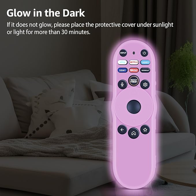 XRT270 Protective Cover for Smart TV Remote, Silicone Protective Case Compatible with XRT270 Silicone Sleeve (Glow Pink)