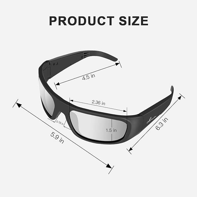OhO sunshine, Polarized Sunglasses with Bluetooth Speaker, Open Ear Audio, Athletic/Outdoor UV Protection and Voice Control