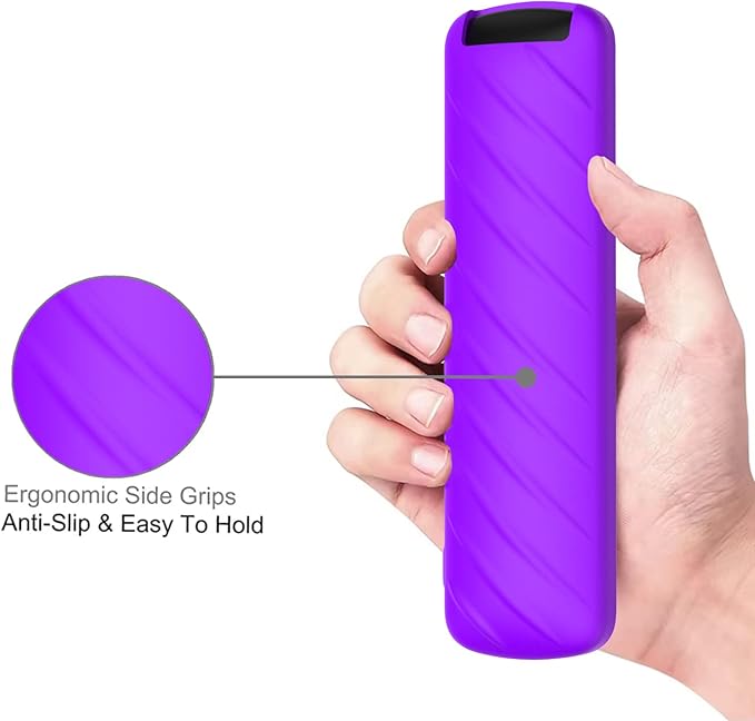 LEFXMOPHY Cover Compatible with Alexa Voice Remote Pro 2022 Case Purple Silicone Protective Protector with Lanyard