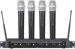 GTDaudio 4 Handheld Wireless Microphone Cordless mics System